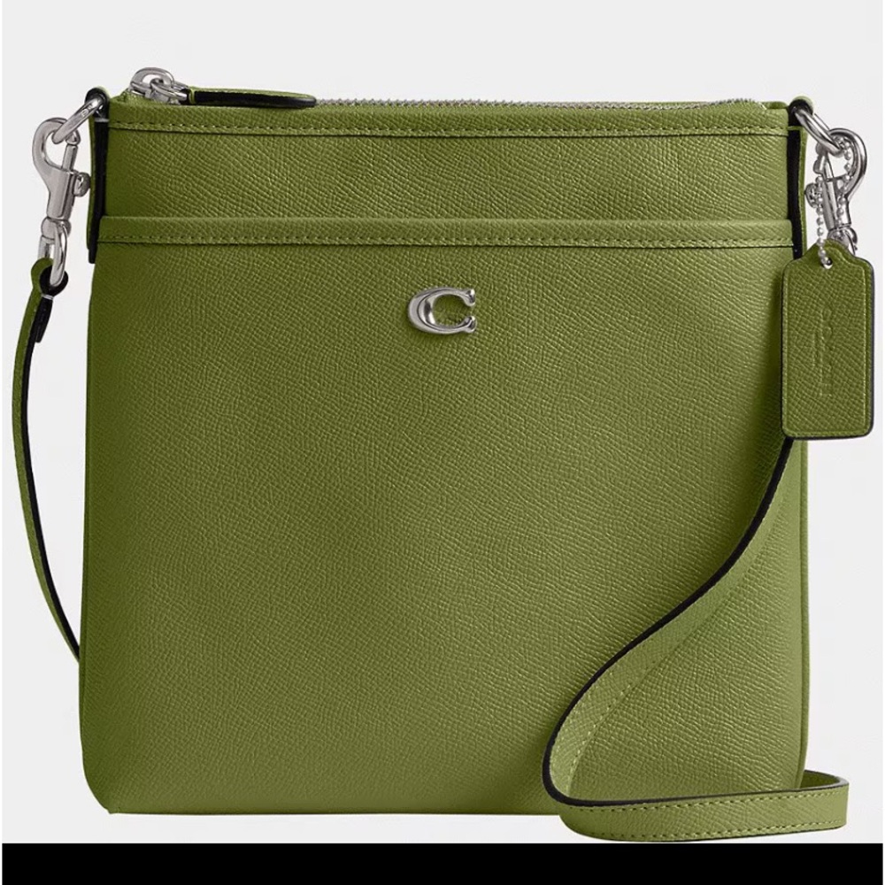 Coach ladies kitt leather silver tone crossbody purse